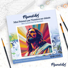 Charger l'image dans la galerie, Mini Peinture par Numéros 20x20cm avec cadre Jésus Rayonnant