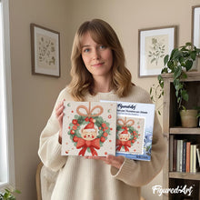Charger l'image dans la galerie, Mini Peinture par Numéros 20x20cm avec cadre Ours avec Couronne de Noël