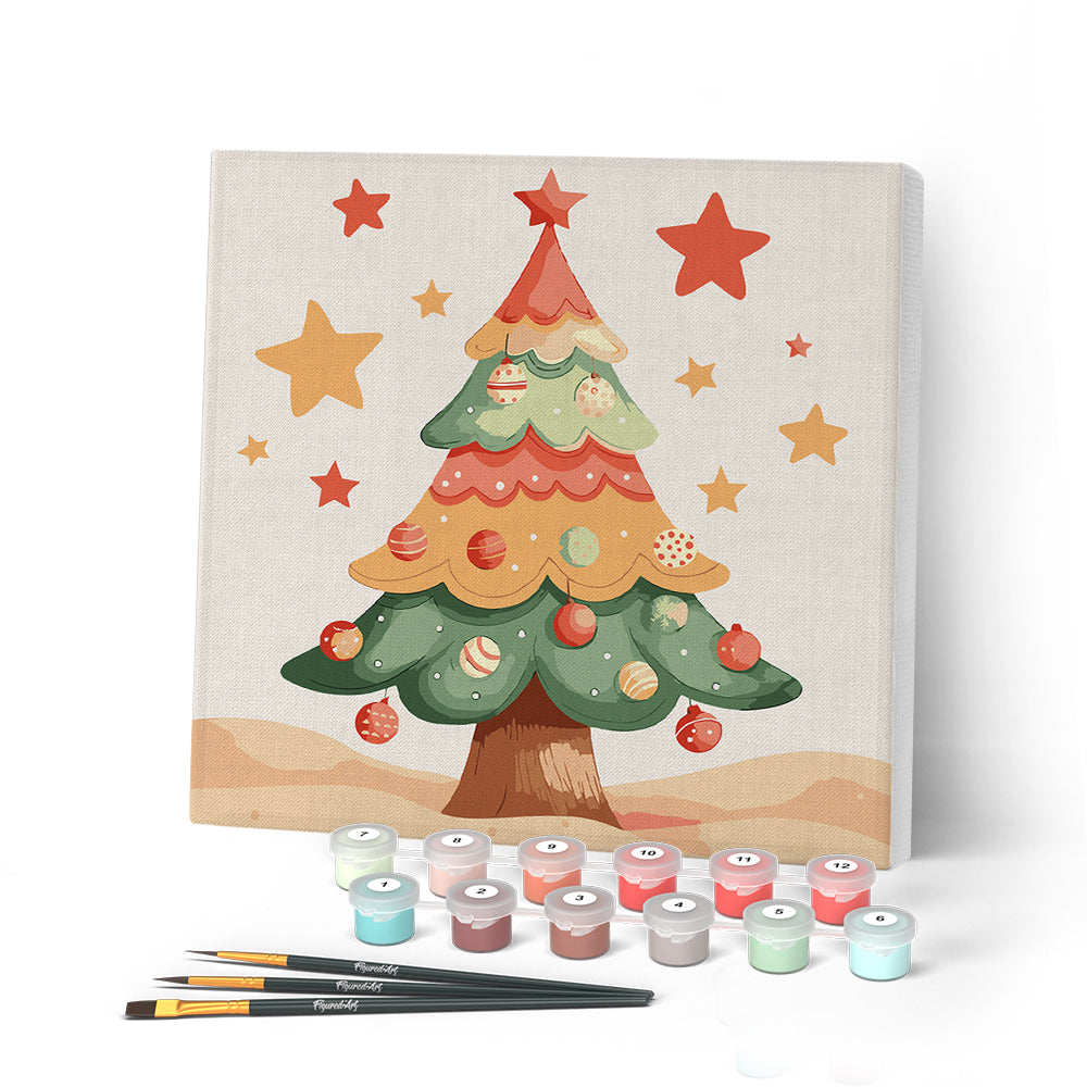 Kit 4 Peintures Par Numéros Noël - Toile 40x50 Cm, Peinture Acrylique Et Pinceaux, Décoration DIY Pour Enfants Et Adultes
