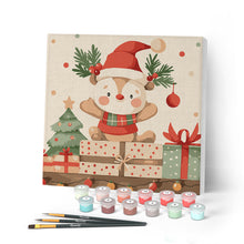 Charger l'image dans la galerie, Mini Peinture par Numéros 20x20cm avec cadre Ours Cadeau de Fête