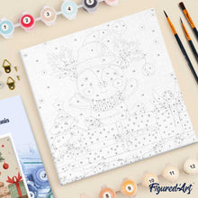 Charger l'image dans la galerie, Mini Peinture par Numéros 20x20cm avec cadre Ours Cadeau de Fête