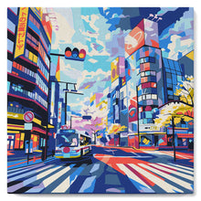 Charger l&#39;image dans la galerie, Mini Peinture par Numéros 20x20cm avec cadre Shibuya Pop Art