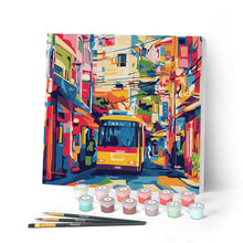 Charger l'image dans la galerie, Mini Peinture par Numéros 20x20cm avec cadre Bus de la Ville de Tokyo