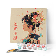 Charger l'image dans la galerie, Mini Peinture par Numéros 20x20cm avec cadre L’Amour à la Japonaise