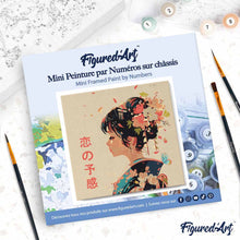 Charger l'image dans la galerie, Mini Peinture par Numéros 20x20cm avec cadre L’Amour à la Japonaise