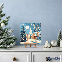 Charger l&#39;image dans la galerie, Mini Peinture par Numéros 20x20cm avec cadre Rue de Noël Enneigée