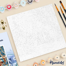 Charger l'image dans la galerie, Mini Peinture par Numéros 20x20cm avec cadre Rue de Noël Enneigée