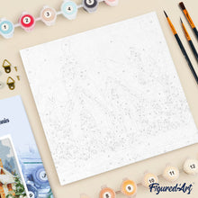 Charger l'image dans la galerie, Mini Peinture par Numéros 20x20cm avec cadre Maison en Briques sous la Neige