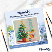Charger l'image dans la galerie, Mini Peinture par Numéros 20x20cm avec cadre Sapin et Cheminée