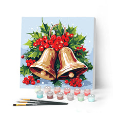 Charger l'image dans la galerie, Mini Peinture par Numéros 20x20cm avec cadre Cloches de Noël