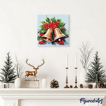 Charger l'image dans la galerie, Mini Peinture par Numéros 20x20cm avec cadre Cloches de Noël