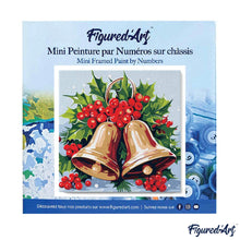 Charger l&#39;image dans la galerie, Mini Peinture par Numéros 20x20cm avec cadre Cloches de Noël