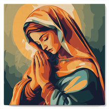 Charger l'image dans la galerie, Mini Peinture par Numéros 20x20cm avec cadre Marie en Prière