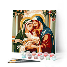 Charger l'image dans la galerie, Mini Peinture par Numéros 20x20cm avec cadre Sainte Famille
