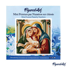 Charger l&#39;image dans la galerie, Mini Peinture par Numéros 20x20cm avec cadre Sainte Famille