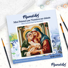 Charger l'image dans la galerie, Mini Peinture par Numéros 20x20cm avec cadre Sainte Famille