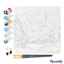 Charger l&#39;image dans la galerie, Mini Peinture par Numéros 20x20cm avec cadre Maison Rouge en Hiver