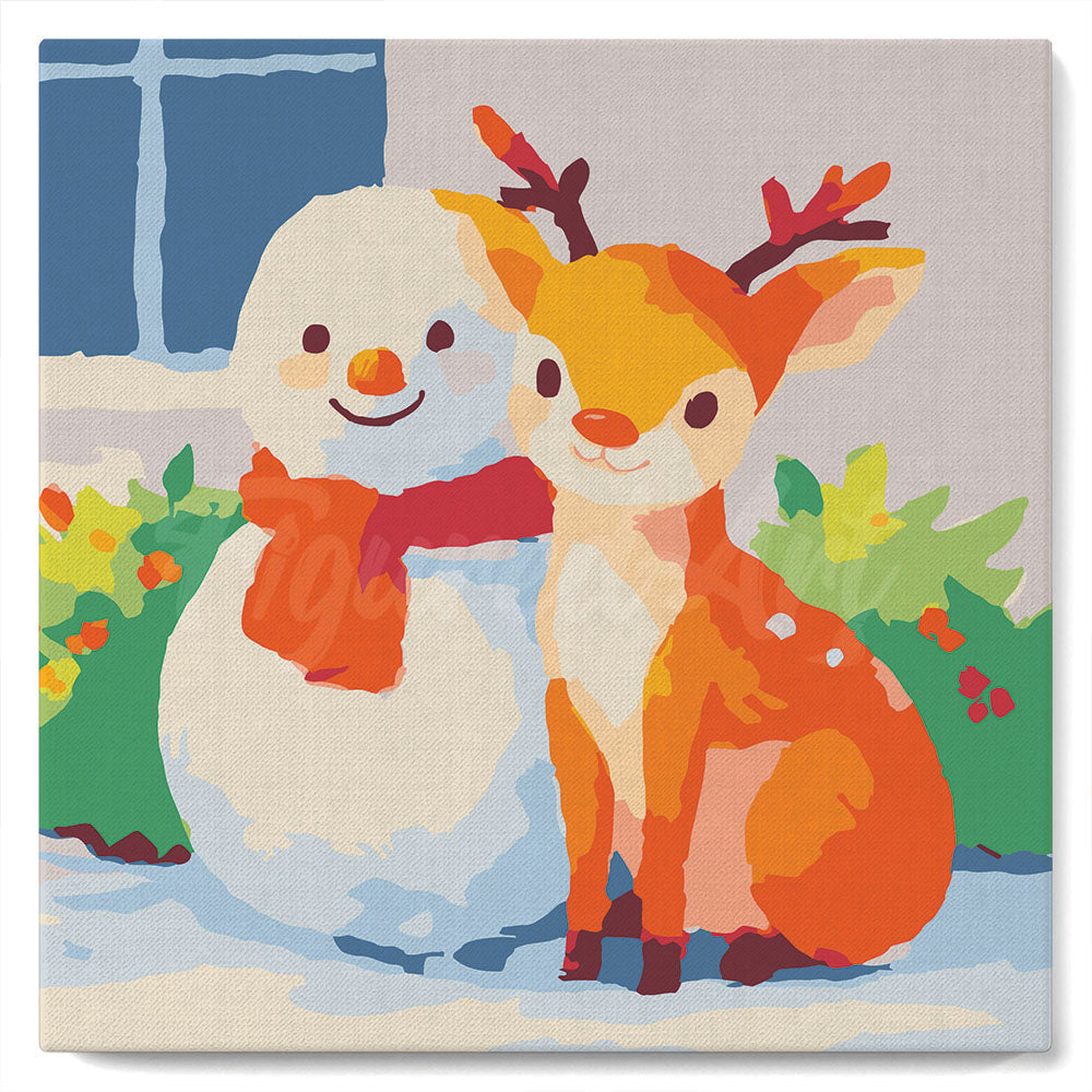 Mini Peinture par Numéros 20x20cm avec cadre Amis de Fêtes