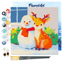 Charger l&#39;image dans la galerie, Mini Peinture par Numéros 20x20cm avec cadre Amis de Fêtes