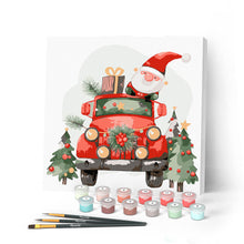 Charger l'image dans la galerie, Mini Peinture par Numéros 20x20cm avec cadre Camion du Père Noël