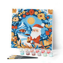 Charger l'image dans la galerie, Mini Peinture par Numéros 20x20cm avec cadre Couronne et Père Noël