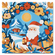 Charger l&#39;image dans la galerie, Mini Peinture par Numéros 20x20cm avec cadre Couronne et Père Noël