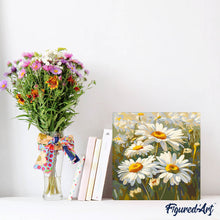 Charger l'image dans la galerie, Mini Peinture par Numéros 20x20cm avec cadre Marguerites