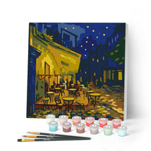 Charger l'image dans la galerie, Peinture par numéros Figured'Art Mini Peinture par Numéros 20x20cm avec cadre Van Gogh - Café