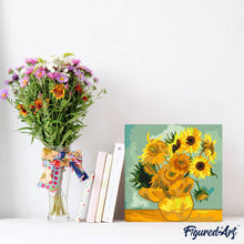 Charger l'image dans la galerie, Mini Peinture par Numéros 20x20cm avec cadre Van Gogh - Tournesols