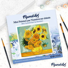 Charger l'image dans la galerie, Mini Peinture par Numéros 20x20cm avec cadre Van Gogh - Tournesols