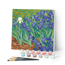 Charger l'image dans la galerie, Peinture par numéros Figured'Art Mini Peinture par Numéros 20x20cm avec cadre Van Gogh - Iris
