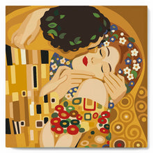 Charger l'image dans la galerie, Mini Peinture par Numéros 20x20cm avec cadre Le baiser - Klimt