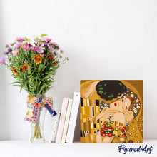 Charger l'image dans la galerie, Mini Peinture par Numéros 20x20cm avec cadre Le baiser - Klimt