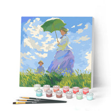 Charger l'image dans la galerie, Peinture par numéros Figured'Art Mini Peinture par Numéros 20x20cm avec cadre La Promenade - Monet