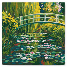 Charger l'image dans la galerie, Mini Peinture par Numéros 20x20cm avec cadre Nymphéas et le pont japonais - Monet