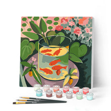 Charger l'image dans la galerie, Peinture par numéros Figured'Art Mini Peinture par Numéros 20x20cm avec cadre Les Poissons rouges - Matisse