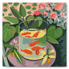 Charger l'image dans la galerie, Mini Peinture par Numéros 20x20cm avec cadre Les Poissons rouges - Matisse