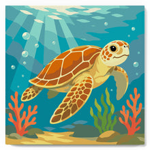 Charger l'image dans la galerie, Mini Peinture par Numéros 20x20cm avec cadre Tortue