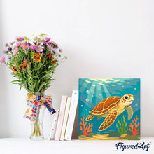 Charger l'image dans la galerie, Mini Peinture par Numéros 20x20cm avec cadre Tortue