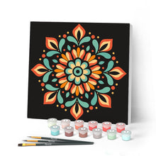 Charger l'image dans la galerie, Peinture par numéros Figured'Art Mini Peinture par Numéros 20x20cm avec cadre Mandala d'Automne