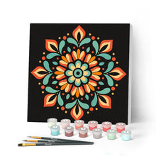 Charger l'image dans la galerie, Peinture par numéros Figured'Art Mini Peinture par Numéros 20x20cm avec cadre Mandala d'Automne