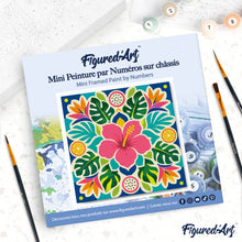 Charger l'image dans la galerie, Mini Peinture par Numéros 20x20cm avec cadre Mandala hibiscus