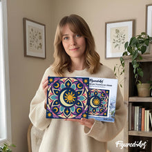 Charger l'image dans la galerie, Mini Peinture par Numéros 20x20cm avec cadre Mandala céleste