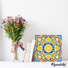 Charger l'image dans la galerie, Mini Peinture par Numéros 20x20cm avec cadre Mandala agrumes