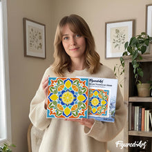 Charger l'image dans la galerie, Mini Peinture par Numéros 20x20cm avec cadre Mandala agrumes