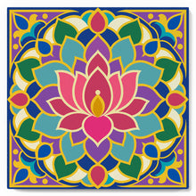 Charger l'image dans la galerie, Mini Peinture par Numéros 20x20cm avec cadre Mandala lotus