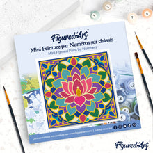 Charger l'image dans la galerie, Mini Peinture par Numéros 20x20cm avec cadre Mandala lotus