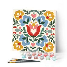 Charger l'image dans la galerie, Peinture par numéros Figured'Art Mini Peinture par Numéros 20x20cm avec cadre Mandala floral