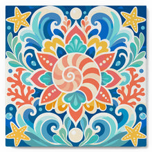 Charger l'image dans la galerie, Mini Peinture par Numéros 20x20cm avec cadre Mandala coquillage