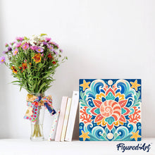 Charger l'image dans la galerie, Mini Peinture par Numéros 20x20cm avec cadre Mandala coquillage